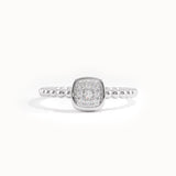 Beaded Band Square Pinky Signet Ring - BRENNMORE