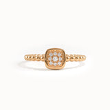 Beaded Band Square Pinky Signet Ring - BRENNMORE