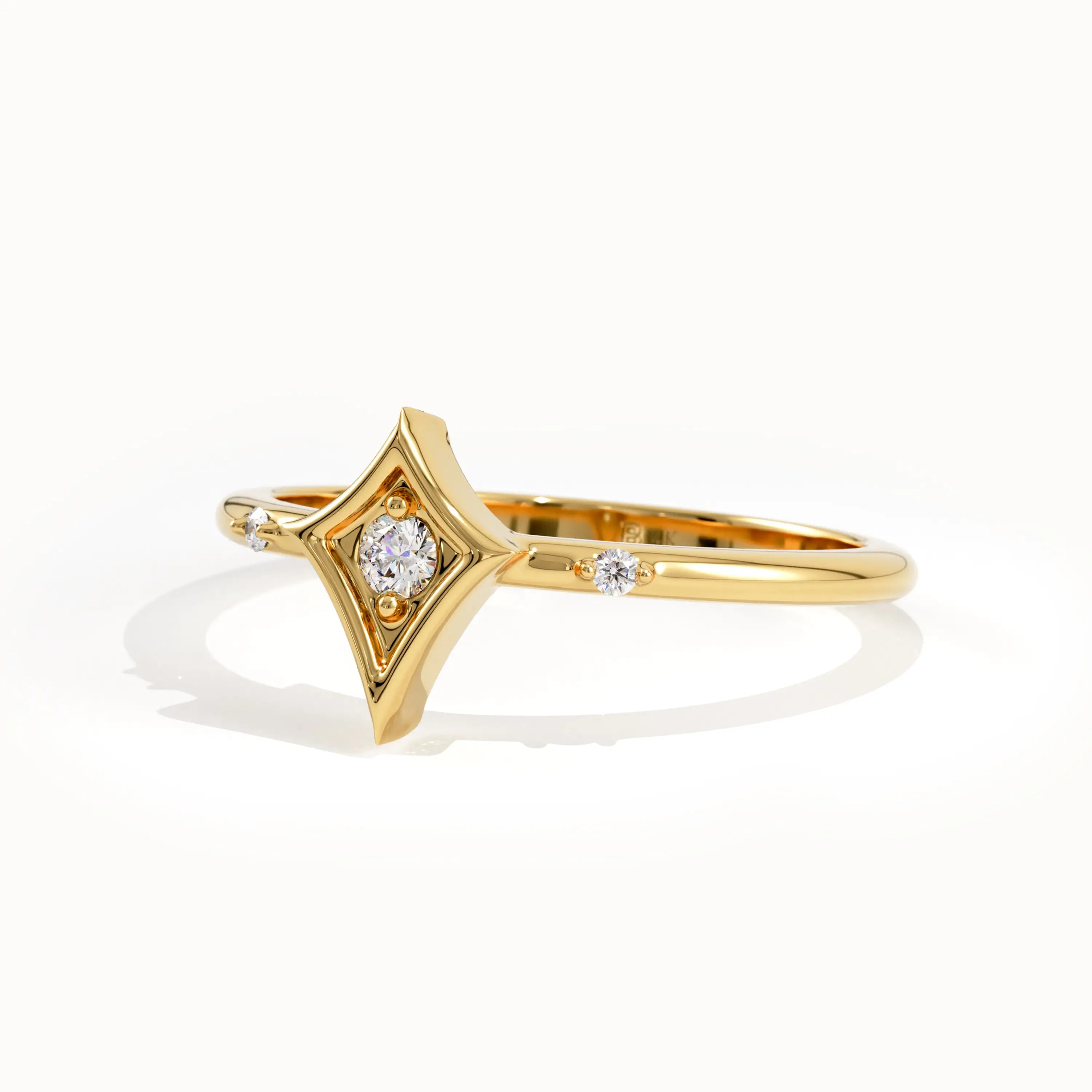 Rhombus Shape Pinky Signet Ring - BRENNMORE