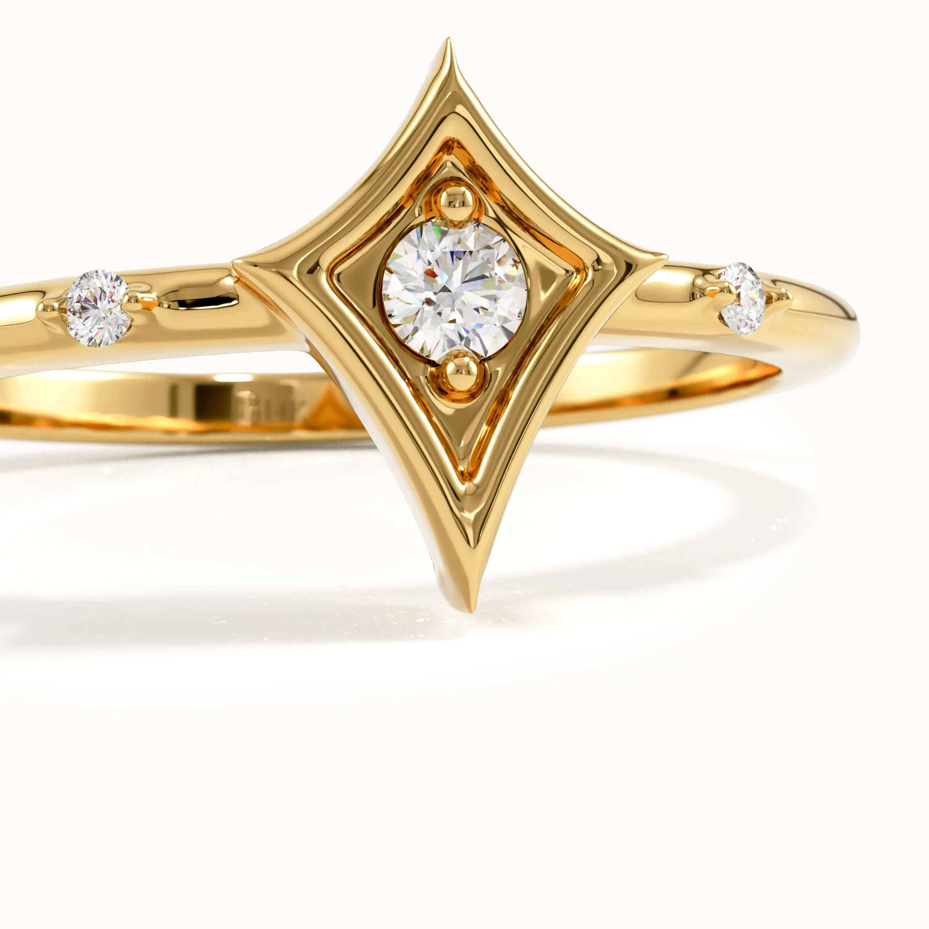 Rhombus Shape Pinky Signet Ring - BRENNMORE 