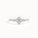 Beaded Band Clover Pinky Signet Ring - BRENNMORE