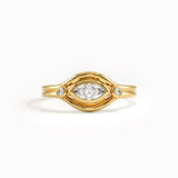 Bezel Marquise Lab Diamond Pinky Signet Ring