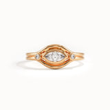 Bezel Marquise Lab Diamond Pinky Signet Ring - BRENNMORE
