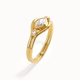 Bezel Marquise Lab Diamond Pinky Signet Ring - BRENNMORE