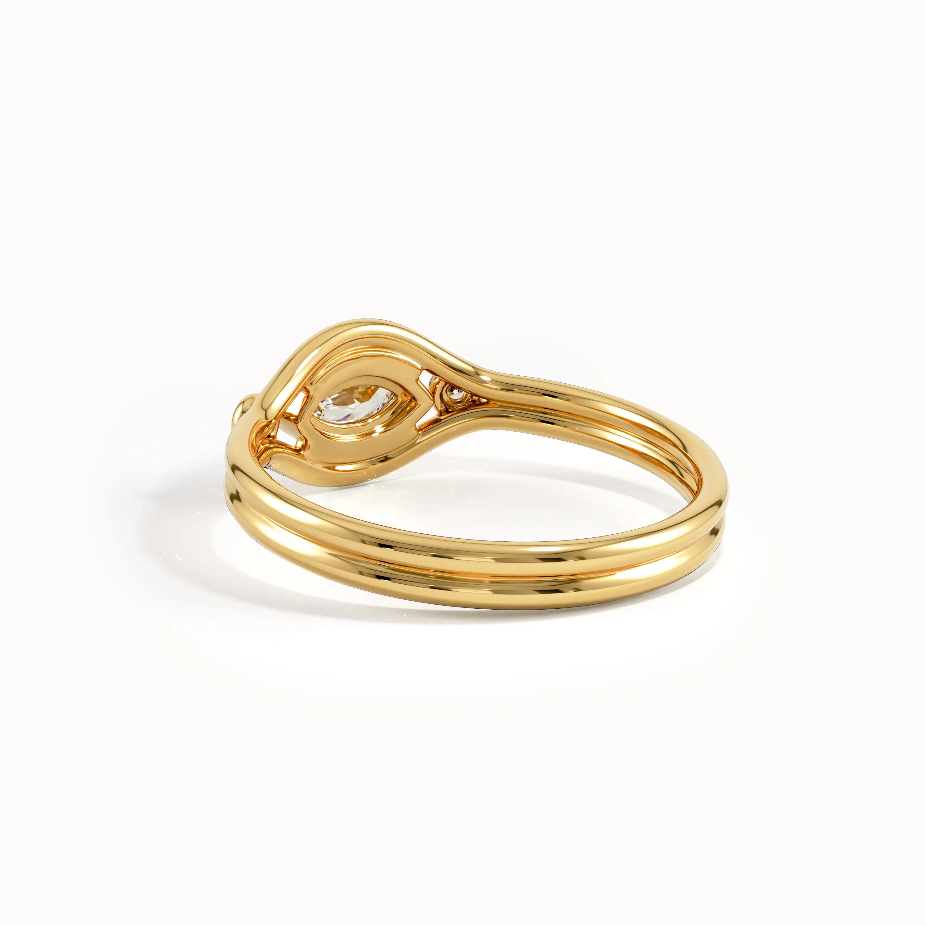 Bezel Marquise Lab Diamond Pinky Signet Ring - BRENNMORE