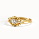 Bezel Marquise Lab Diamond Pinky Signet Ring - BRENNMORE