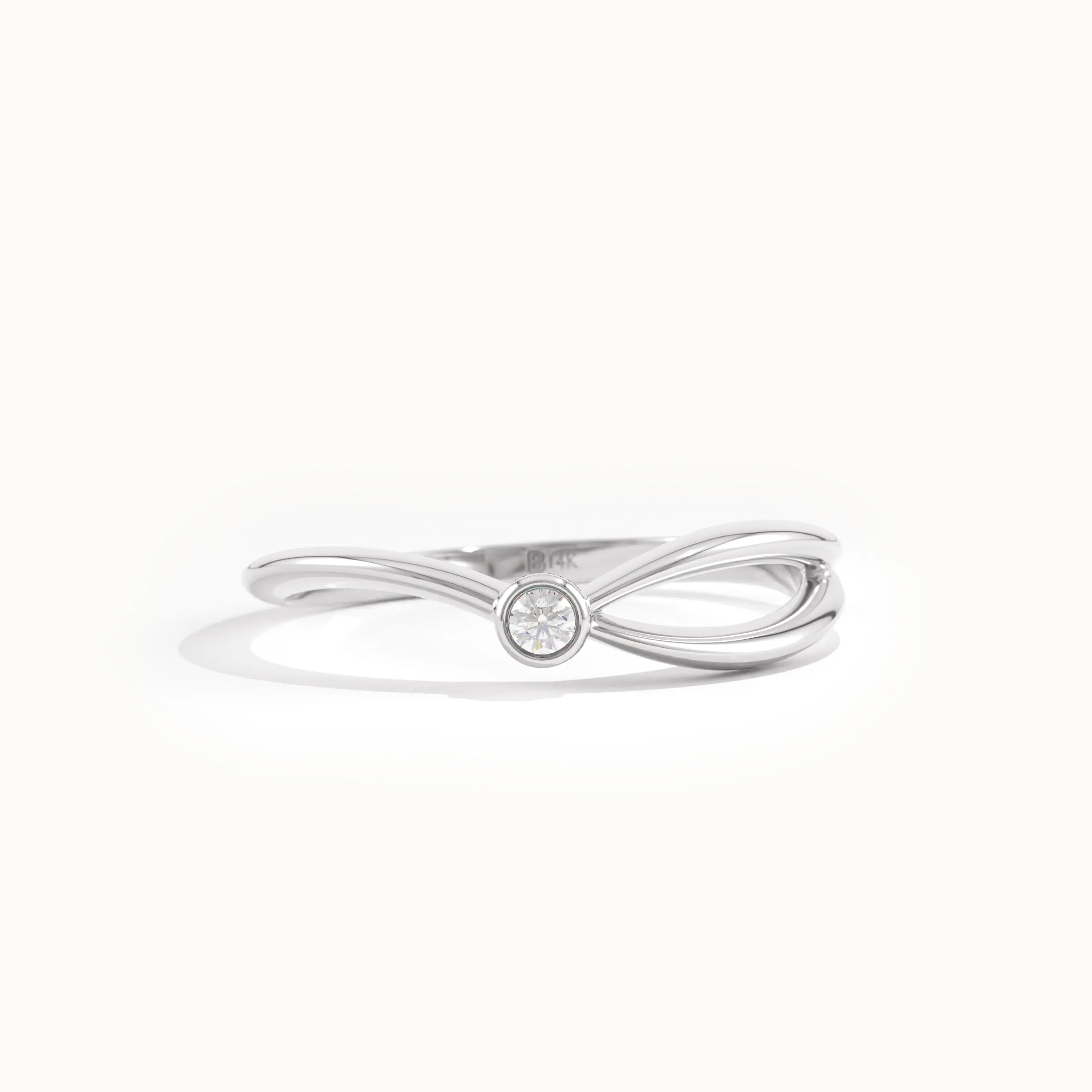 14k Gold Split Band Promise Ring