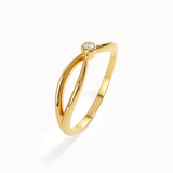 14k Gold Split Band Promise Ring