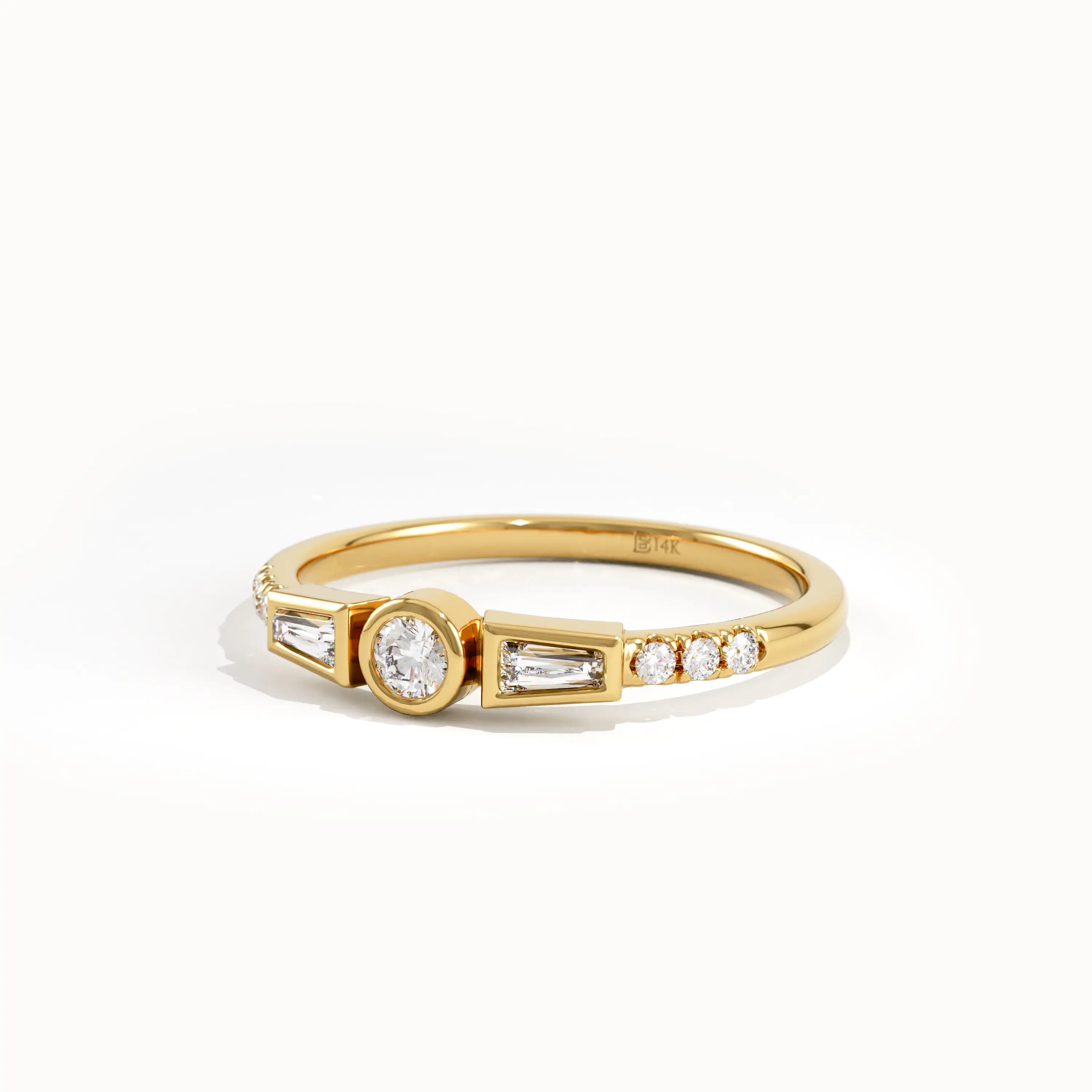 14k Gold Bezel Promise Ring for Women - BRENNMORE 