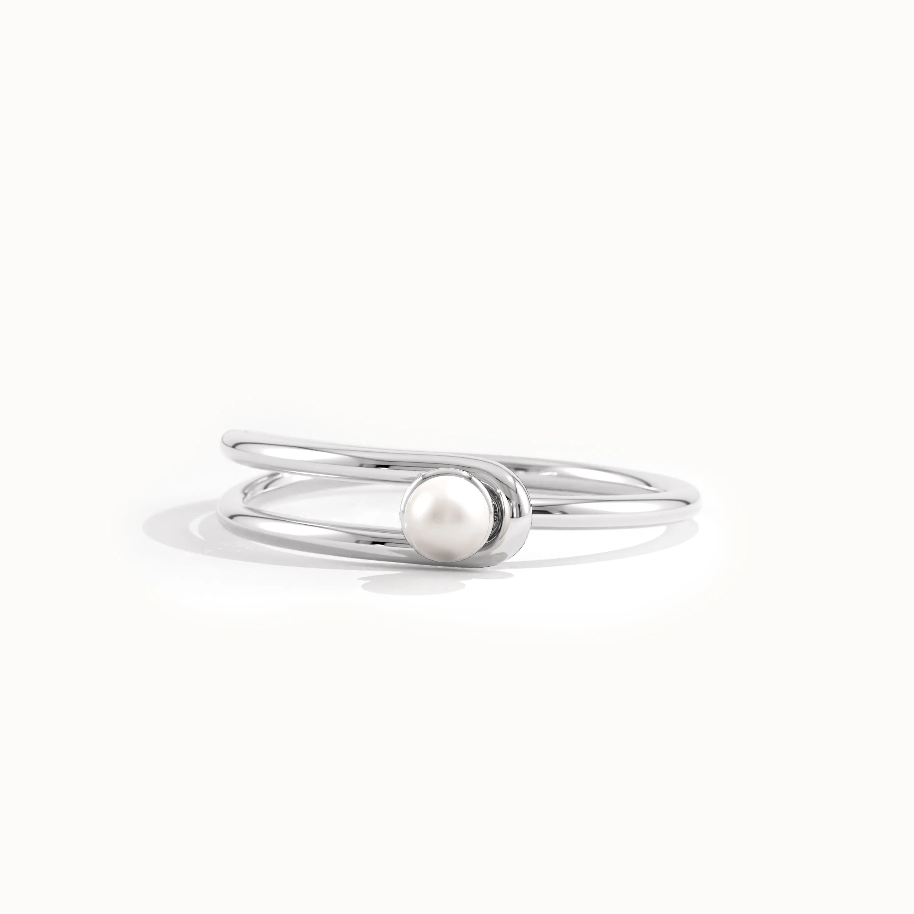 Split Band Pearl Promise Ring