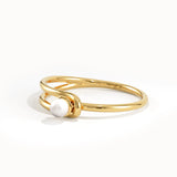 Split Band Pearl Promise Ring