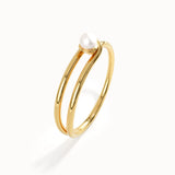 Split Band Pearl Promise Ring