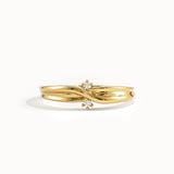 Gold Crossover Band Promise Ring