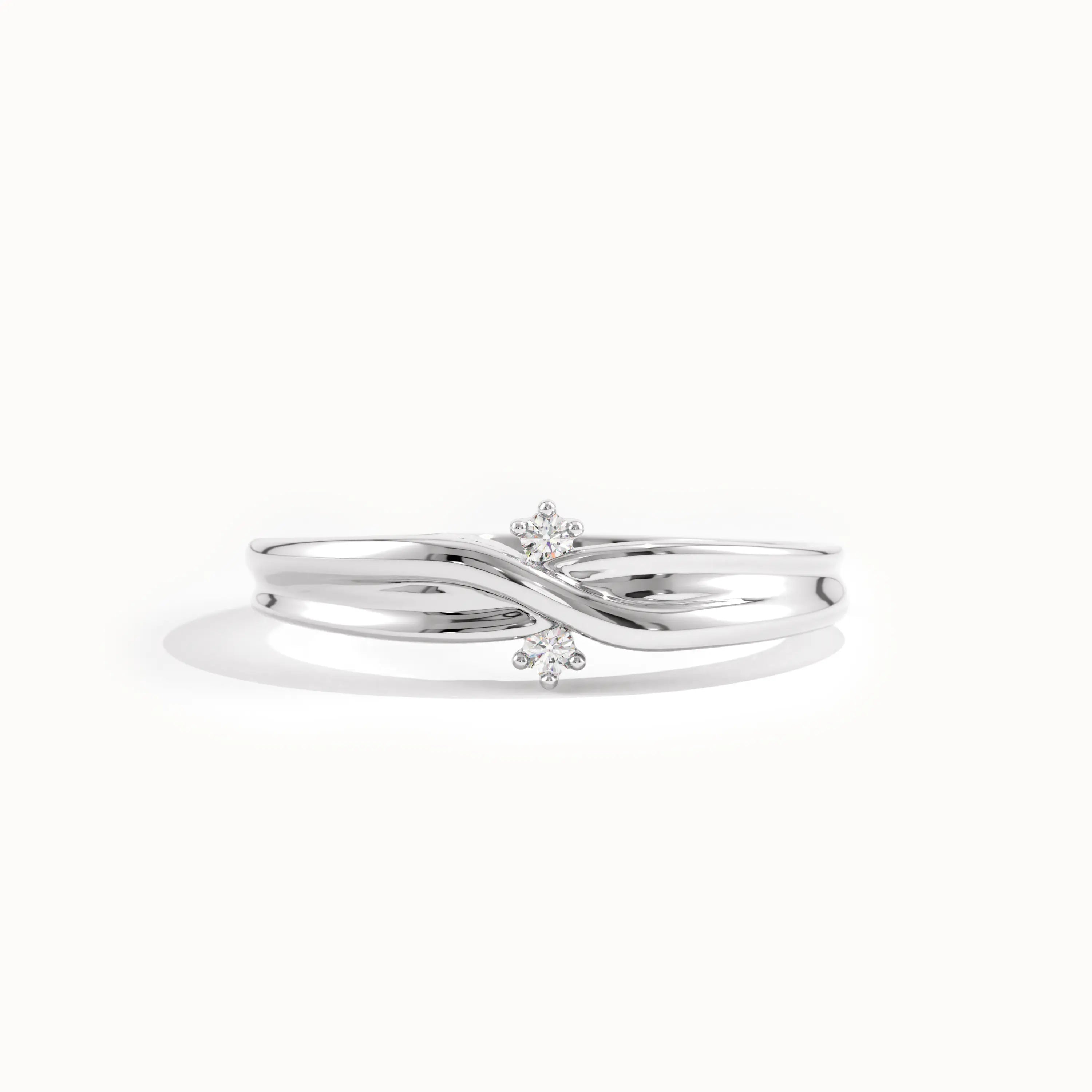 Gold Crossover Band Promise Ring