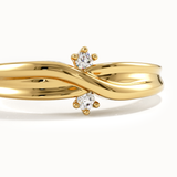 Gold Crossover Band Promise Ring