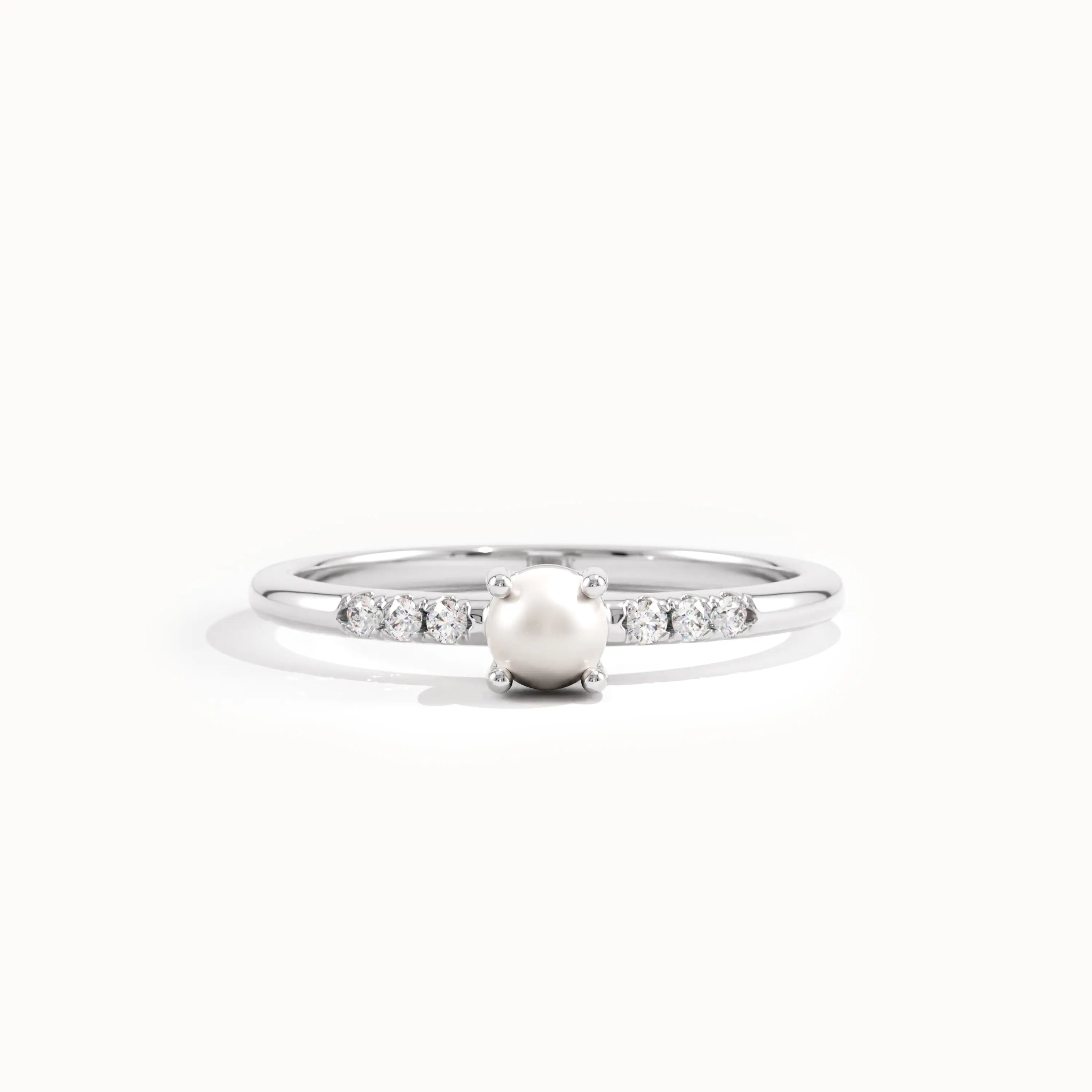 Small Pearl Promise Ring for Women