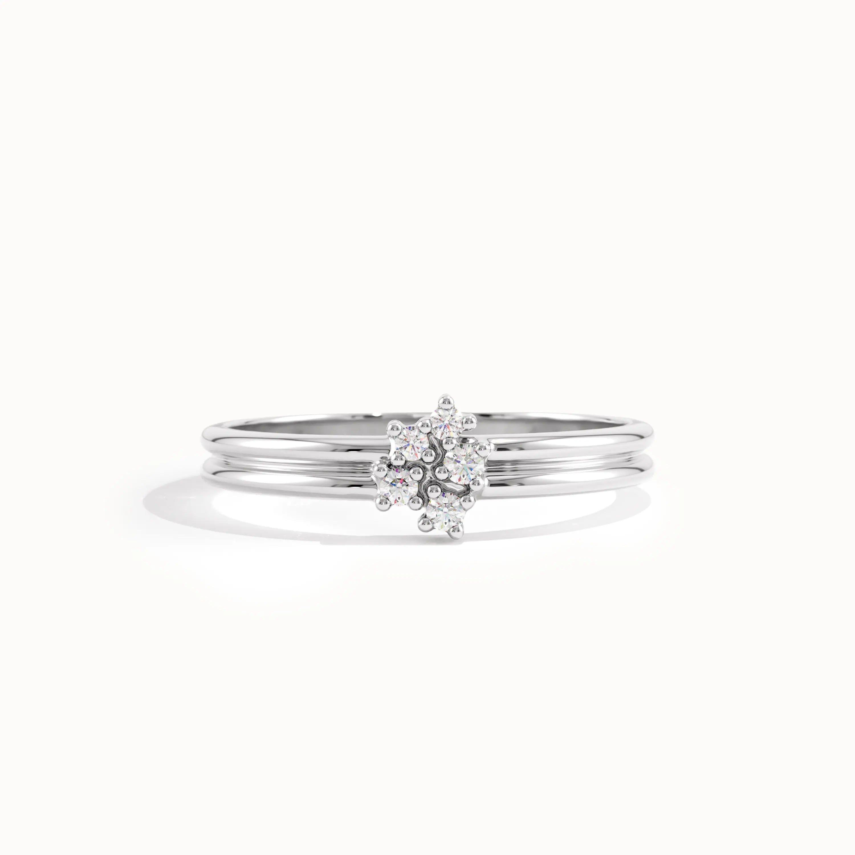 Double Band Cluster Promise Ring