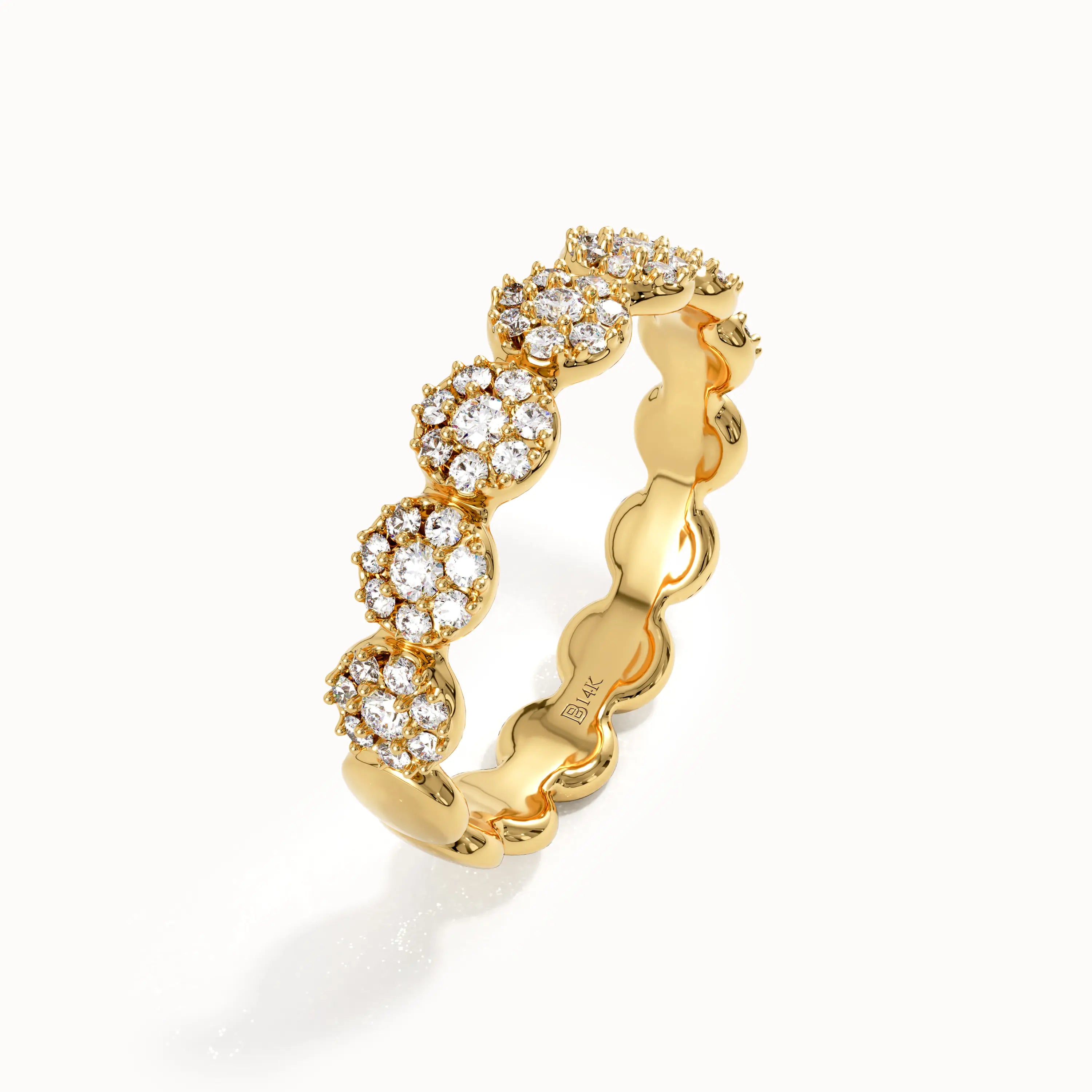 Pave Lab Diamond Bold Dot Ring - BRENNMORE 