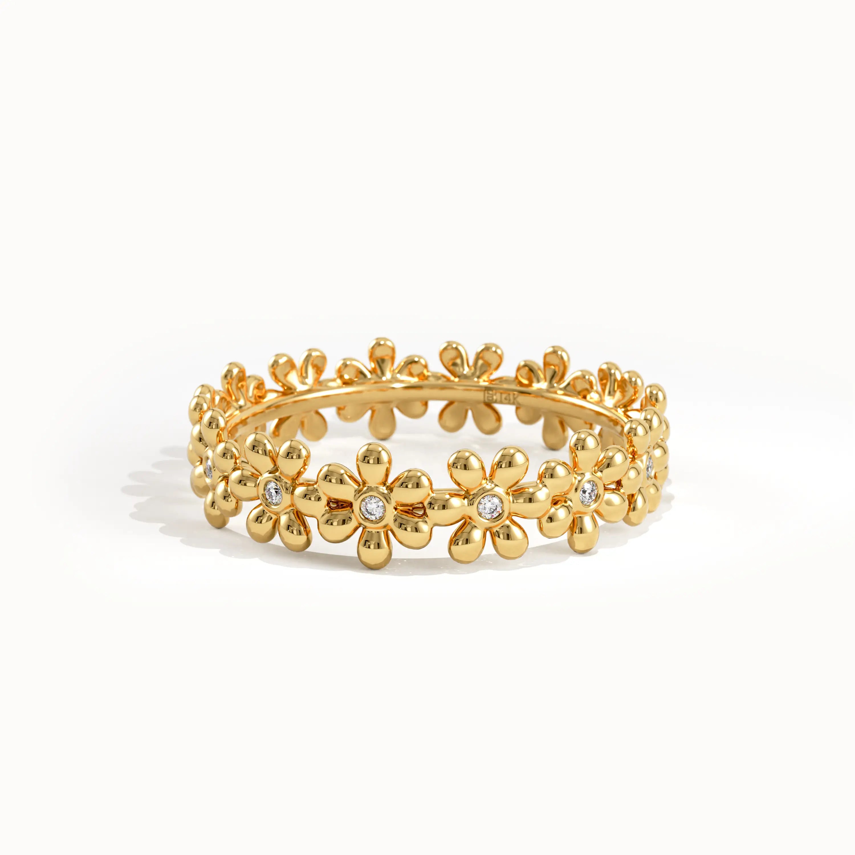 Eternity Daisy Flower Statement Ring - BRENNMORE 