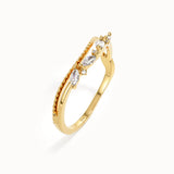 Unique Design Beaded Curve Ring