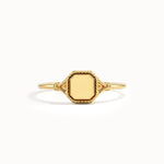 14k Solid Gold Square Signet Ring - BRENNMORE 