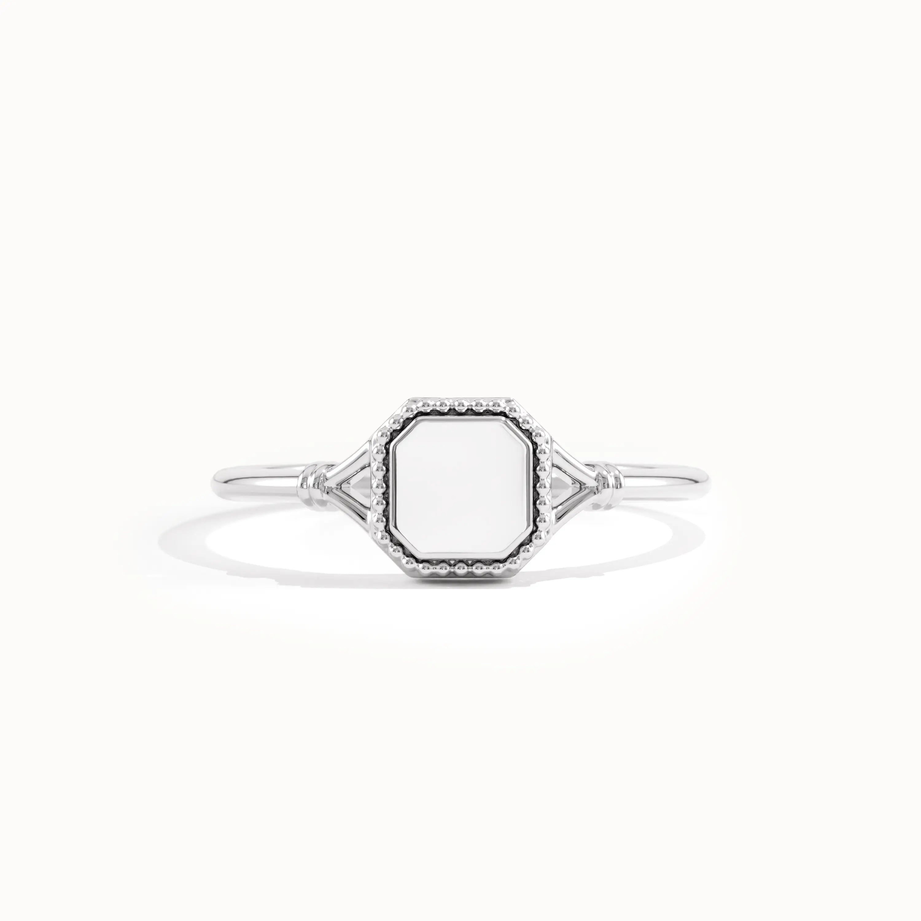 14k Solid Gold Square Signet Ring - BRENNMORE 