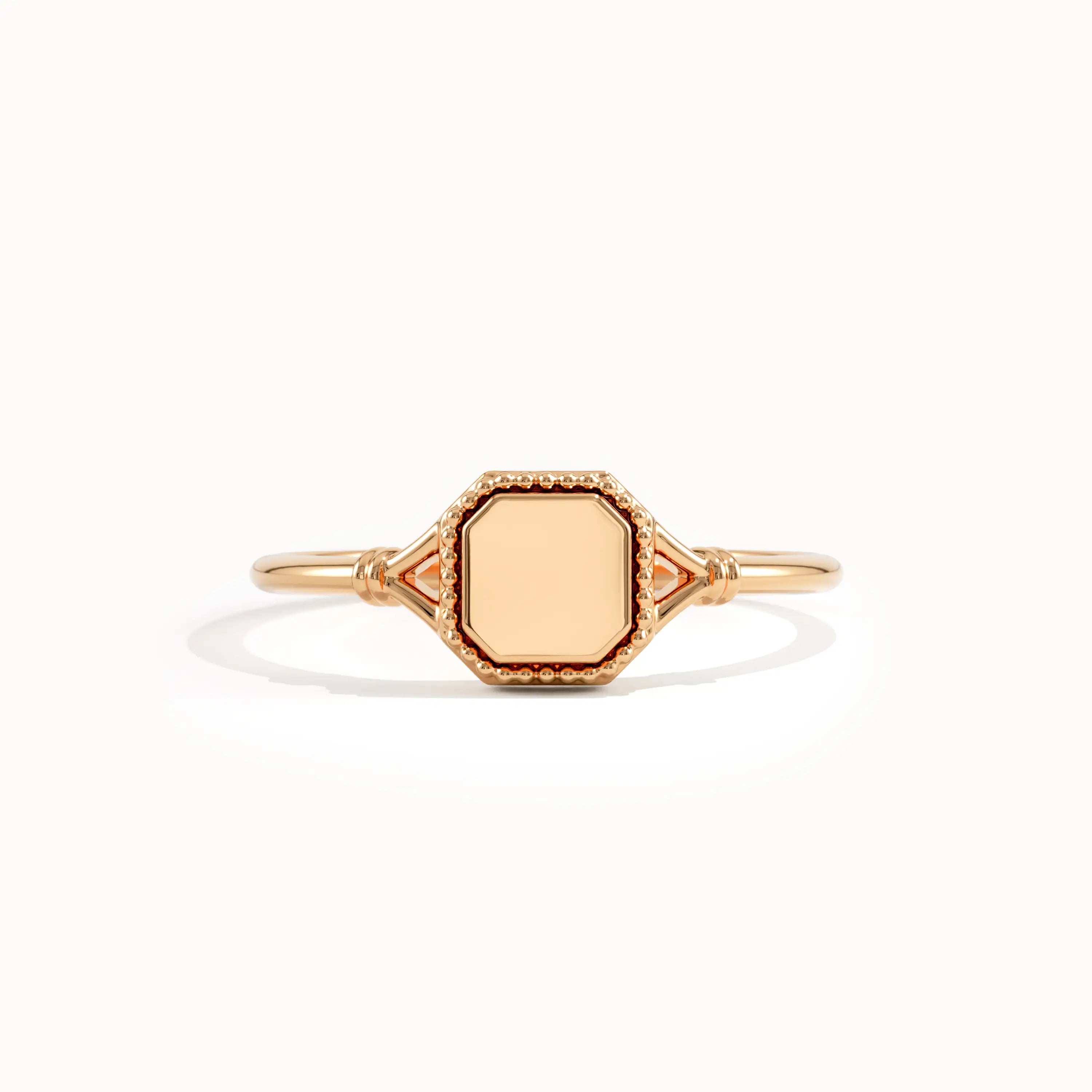 14k Solid Gold Square Signet Ring - BRENNMORE 