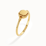 14k Solid Gold Square Signet Ring - BRENNMORE