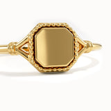 14k Solid Gold Square Signet Ring