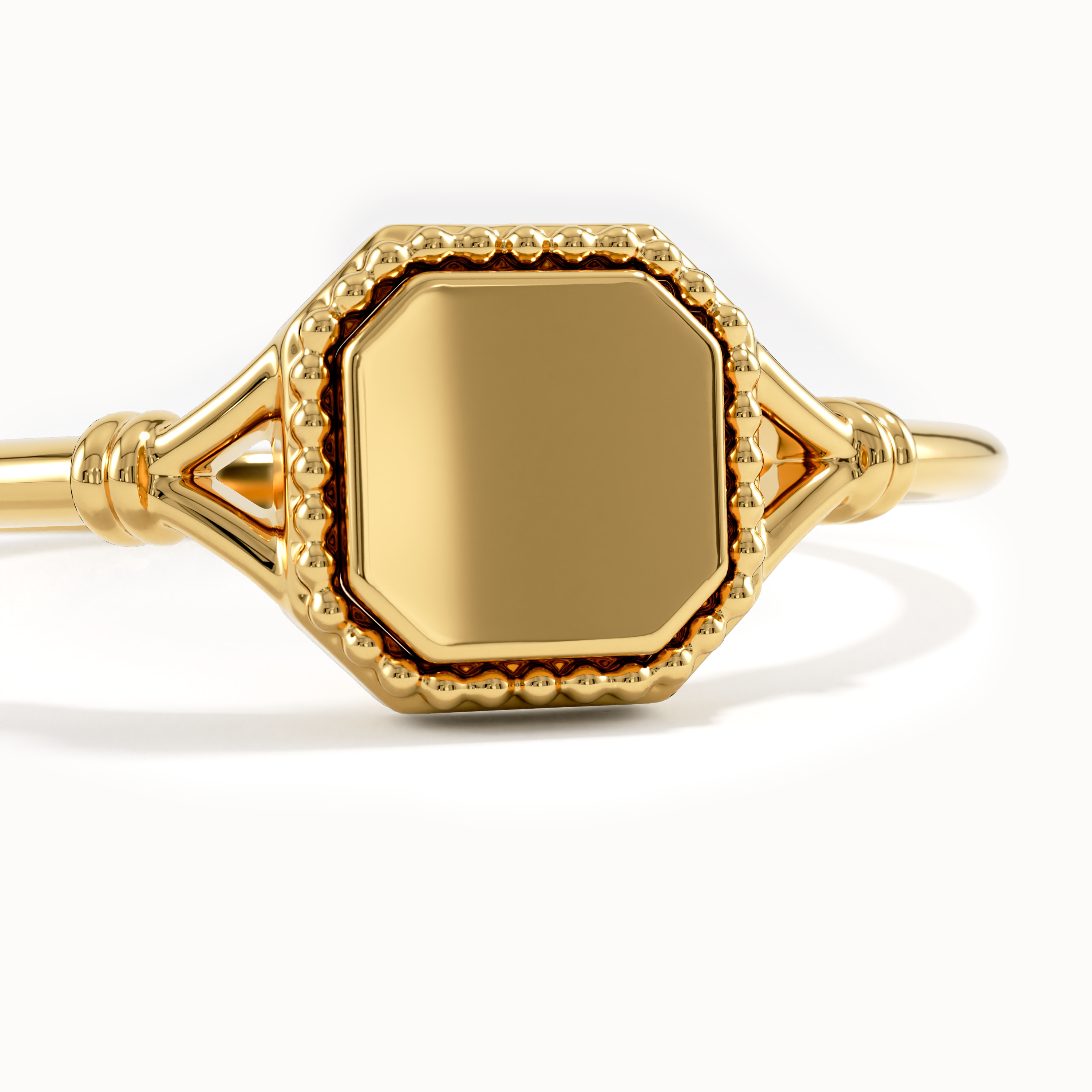 14k Solid Gold Square Signet Ring - BRENNMORE 
