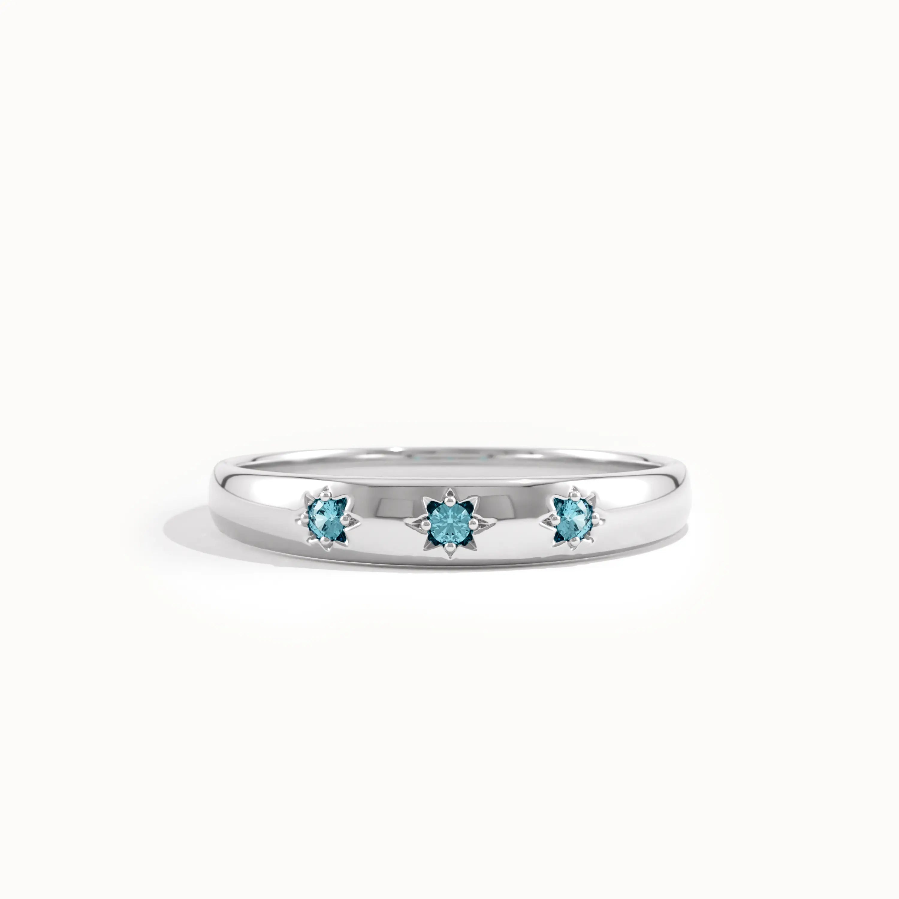Aquamarine Wedding Band - BRENNMORE 
