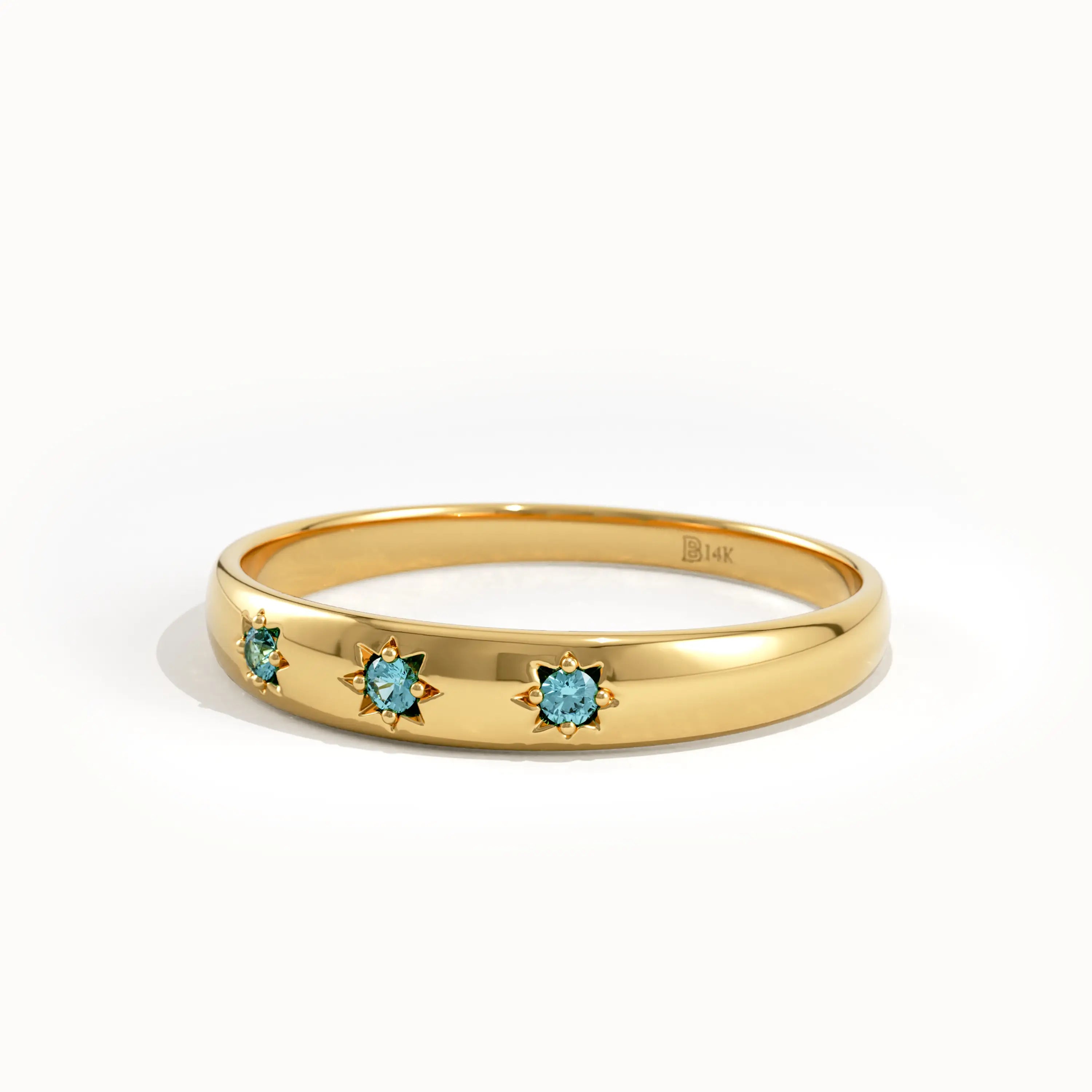 Aquamarine Wedding Band - BRENNMORE