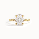 Solitaire Oval Engagement Ring in Gold