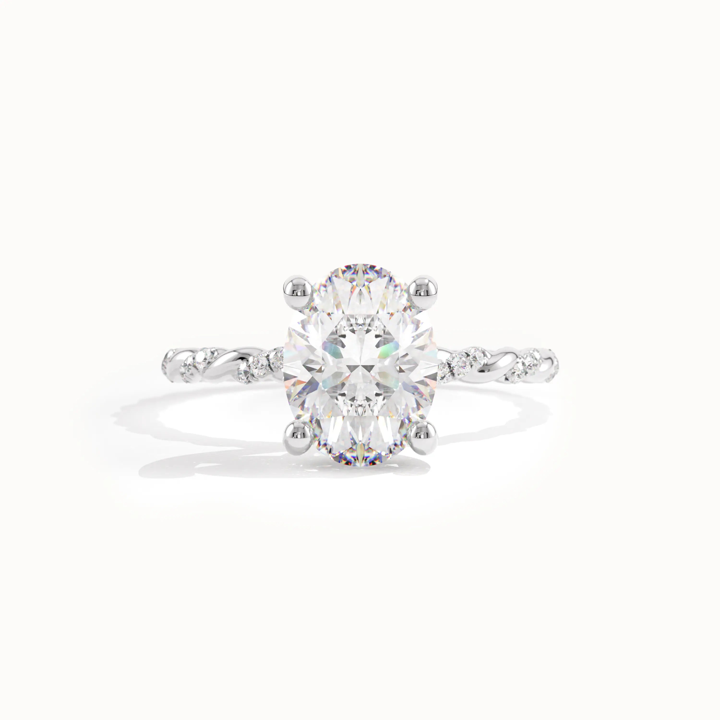 Solitaire Oval Engagement Ring in Gold