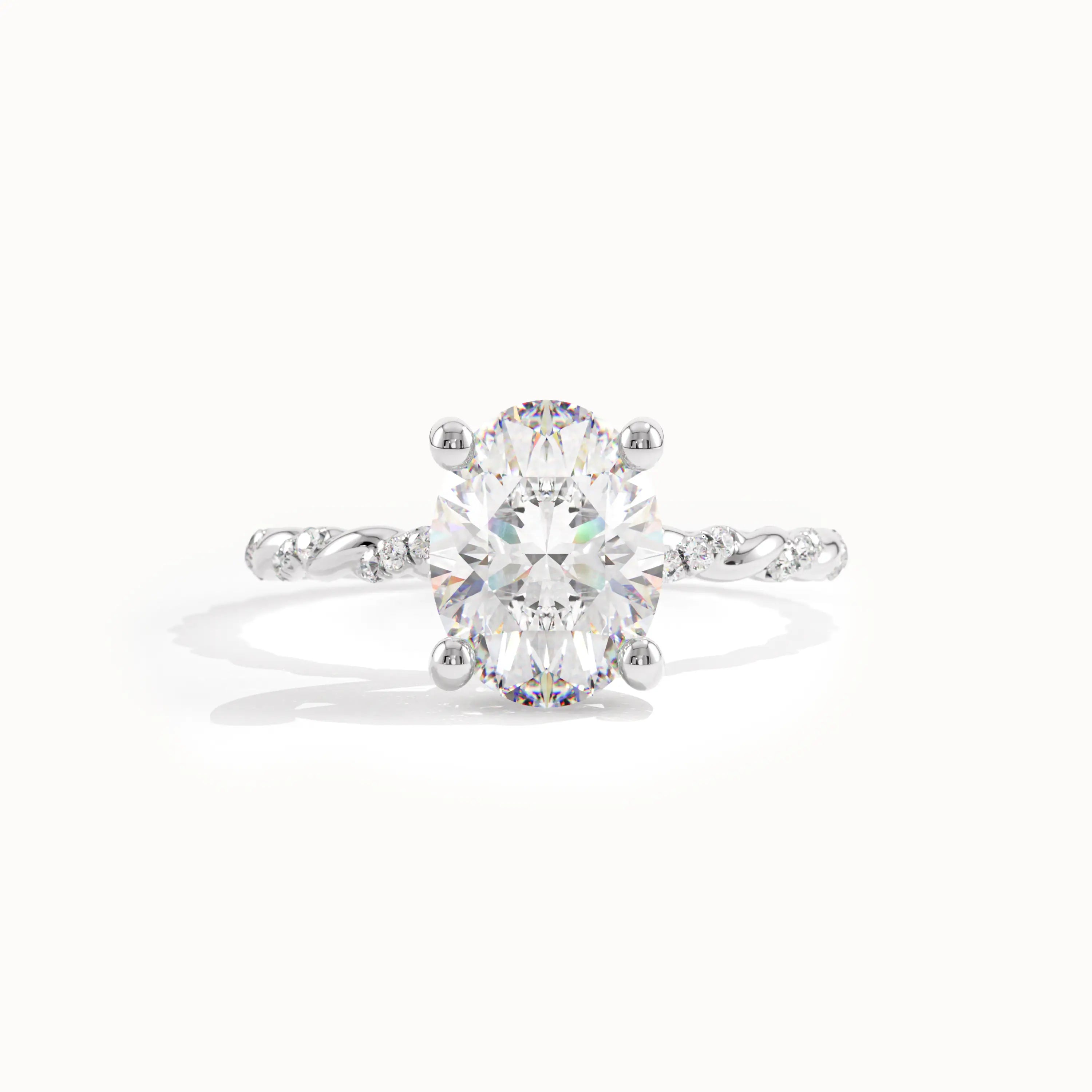 Solitaire Oval Engagement Ring in Gold - BRENNMORE