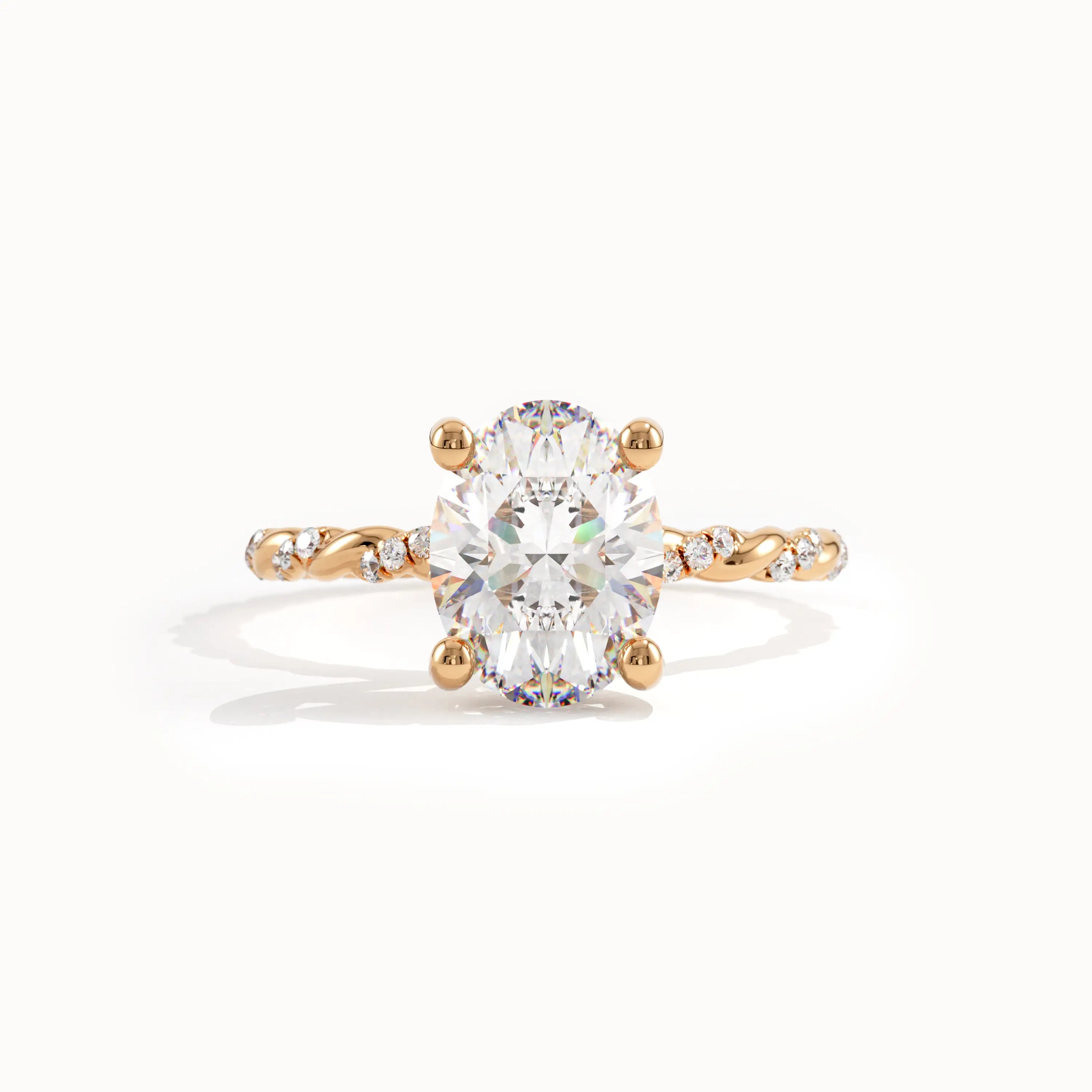 Solitaire Oval Engagement Ring in Gold - BRENNMORE