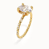 Solitaire Oval Engagement Ring in Gold