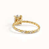 Solitaire Oval Engagement Ring in Gold