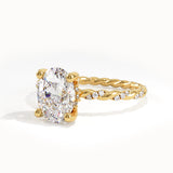 Solitaire Oval Engagement Ring in Gold
