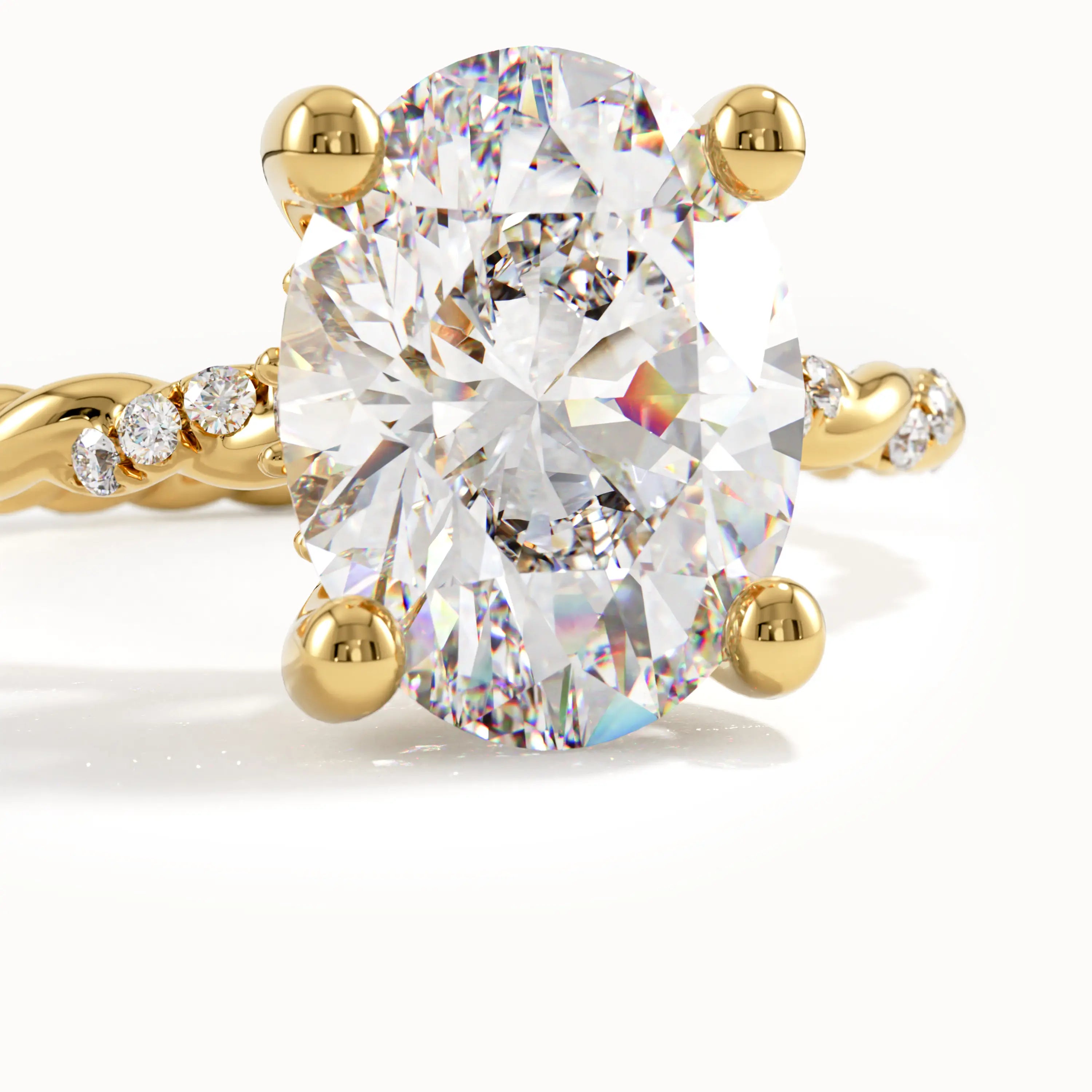 Solitaire Oval Engagement Ring in Gold - BRENNMORE 