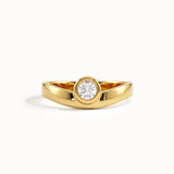 Curve Band Bezel Engagement Ring