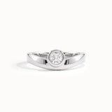 Curve Band Bezel Engagement Ring - BRENNMORE