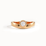 Curve Band Bezel Engagement Ring - BRENNMORE