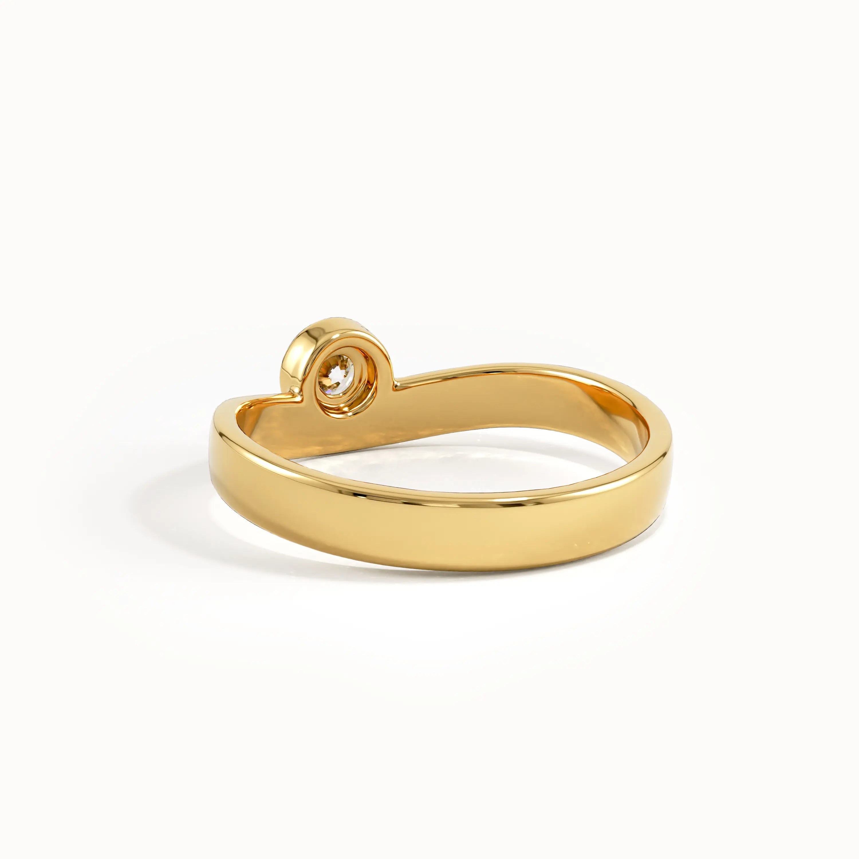 Curve Band Bezel Engagement Ring - BRENNMORE 