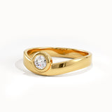Curve Band Bezel Engagement Ring - BRENNMORE