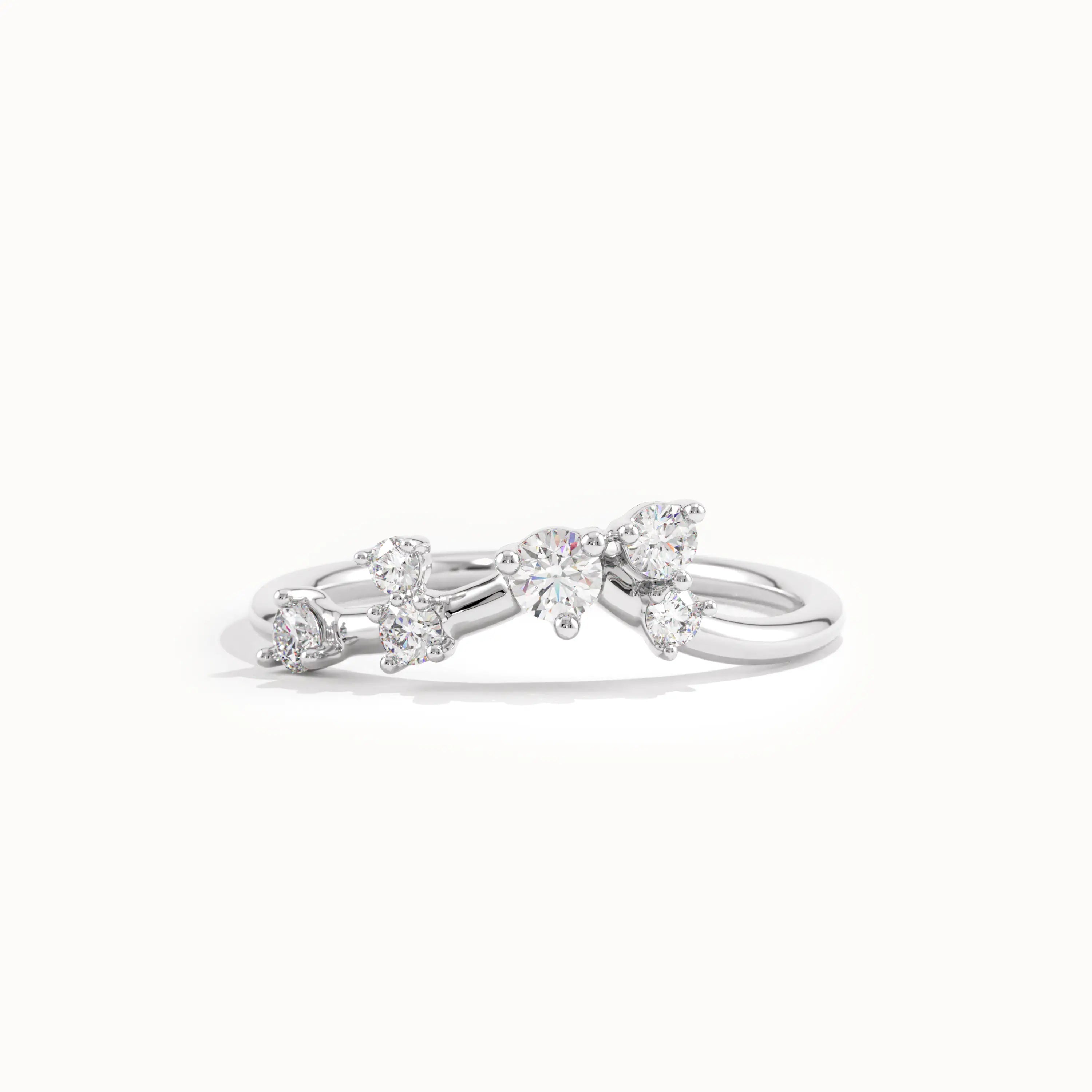 Scattered Lab Diamond Curve Ring in Gold - BRENNMORE