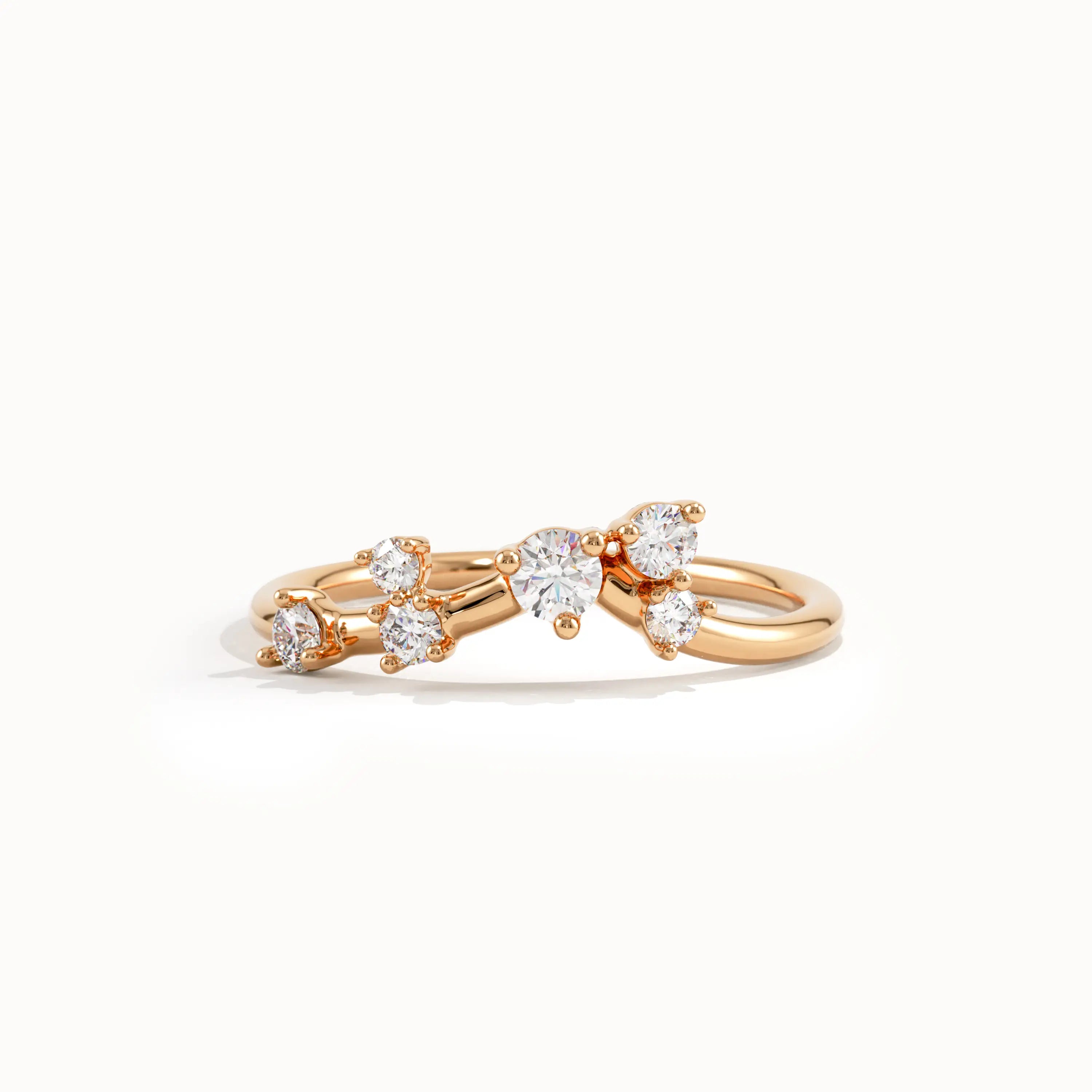 Scattered Lab Diamond Curve Ring in Gold - BRENNMORE