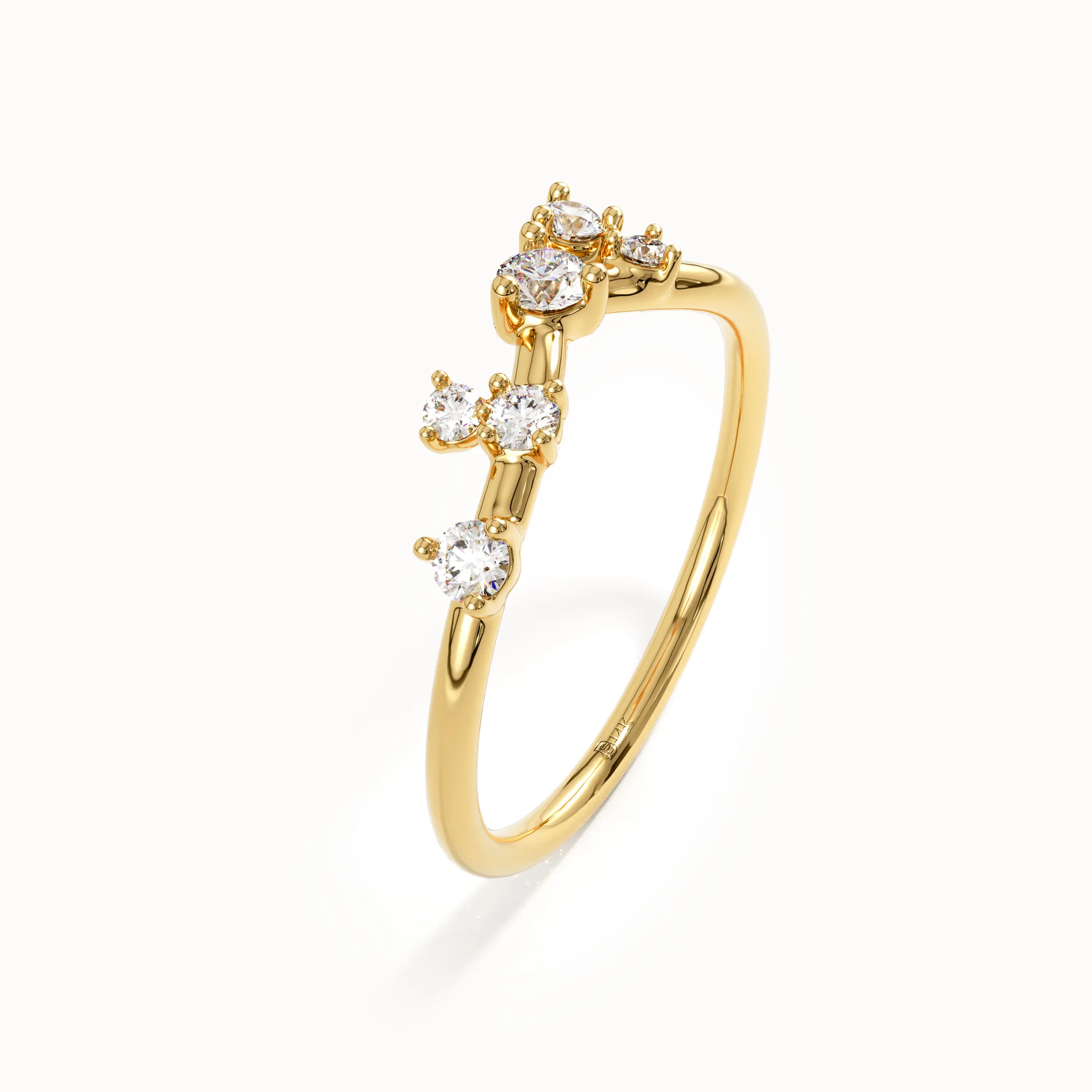Scattered Lab Diamond Curve Ring - BRENNMORE 