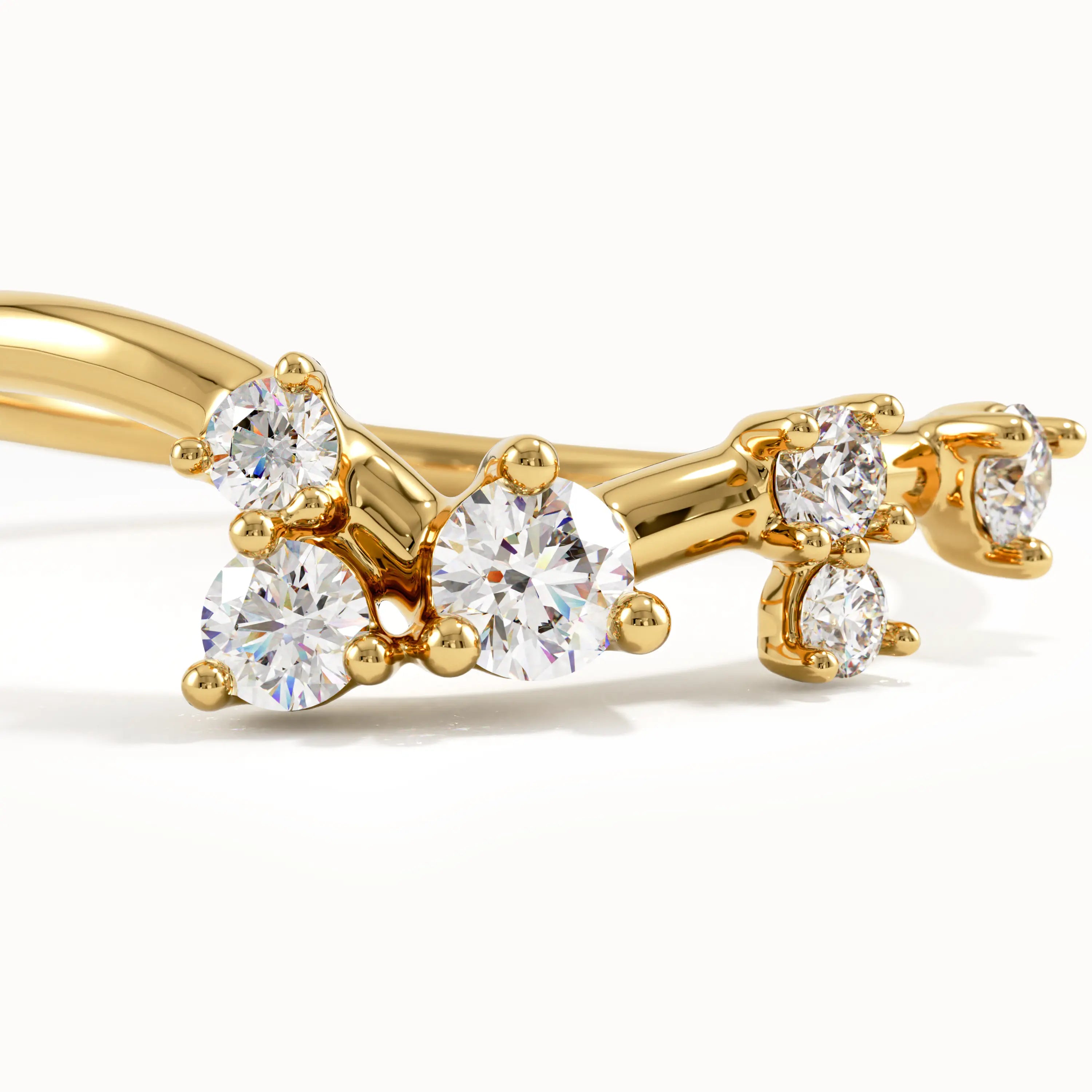 Scattered Lab Diamond Curve Ring - BRENNMORE 