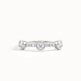 Half Eternity Bezel Stacking Ring in Gold - BRENNMORE